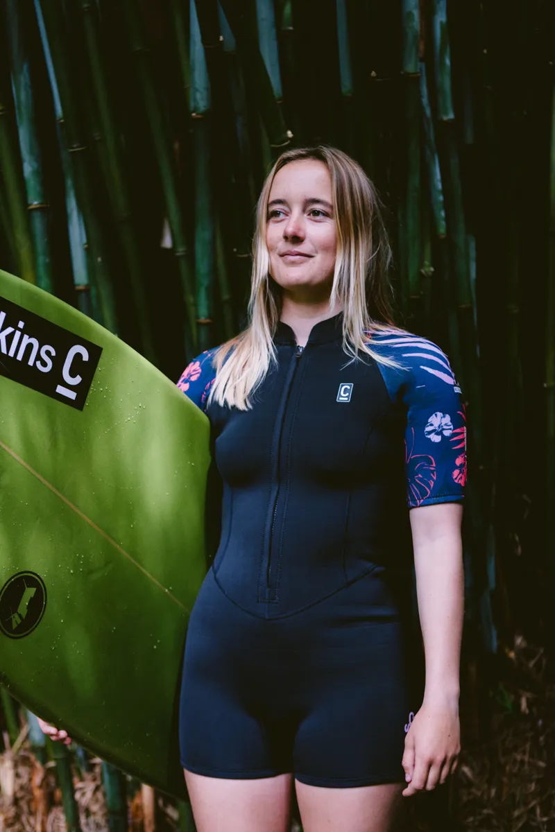 C-Skins NuWave Womens Solace Lite 2/2 Flatlock Shorti Wetsuit Black-6