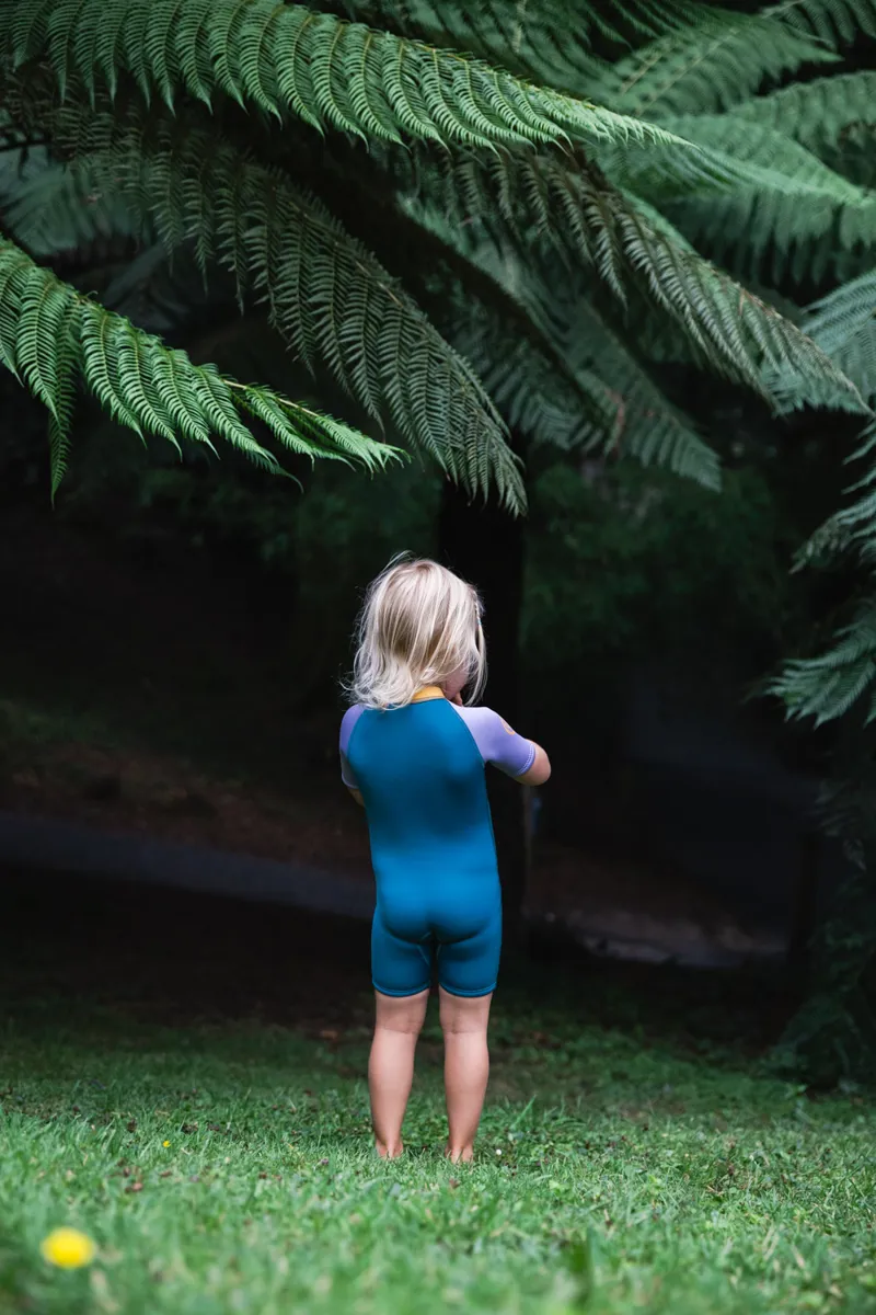 C-Skins NuWave C-Kid Baby Front Zip Shorti Steel Blue/Lilac Wetsuit-3