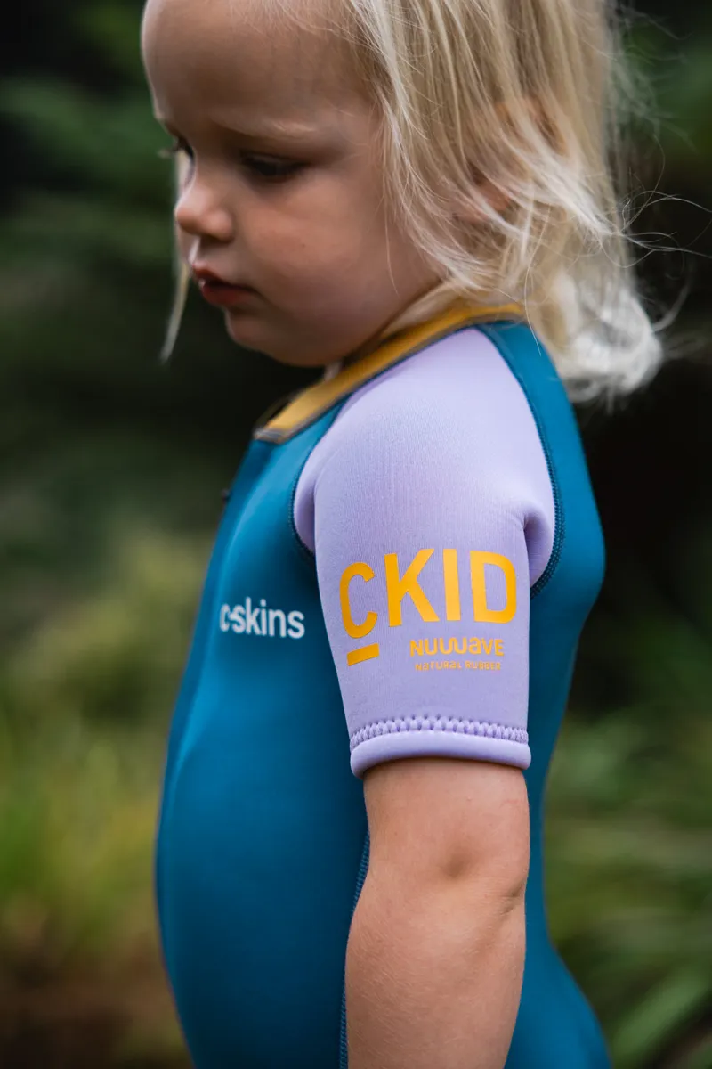 C-Skins NuWave C-Kid Baby Front Zip Shorti Steel Blue/Lilac Wetsuit-5