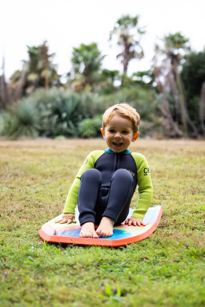 C-Skins NuWave C-Kid Baby Front Zip Steamer Bluestone/Lime Wetsuit-1