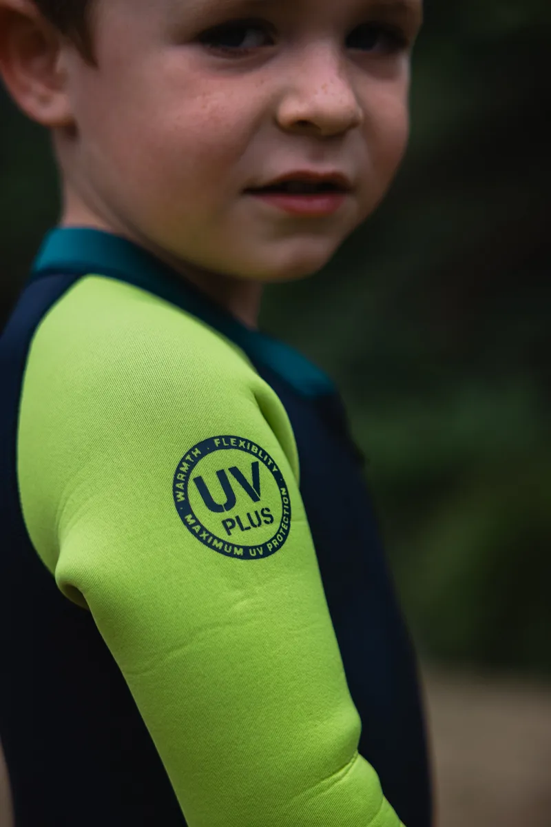 C-Skins NuWave C-Kid Baby Front Zip Steamer Bluestone/Lime Wetsuit-4