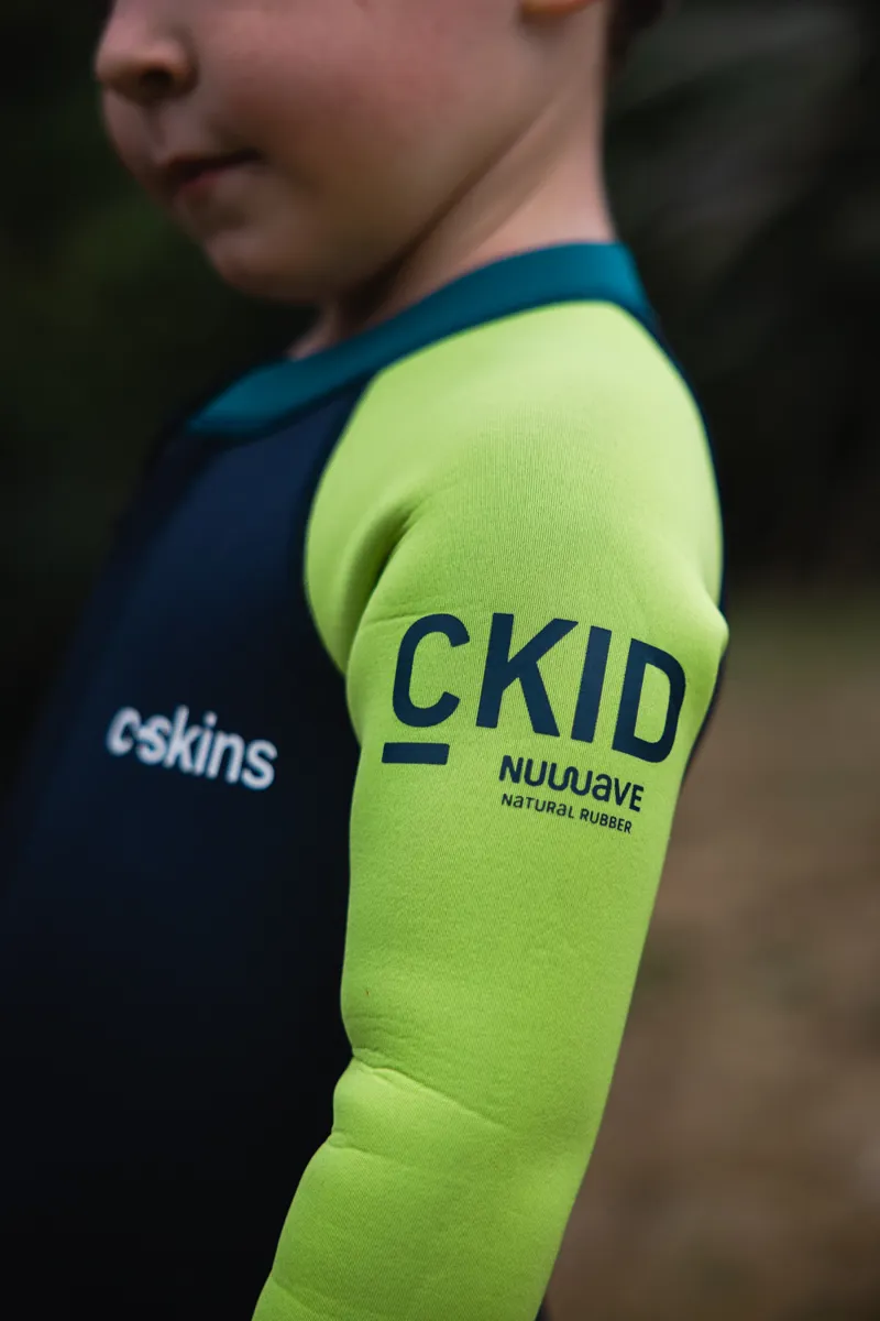 C-Skins NuWave C-Kid Baby Front Zip Steamer Bluestone/Lime Wetsuit-3