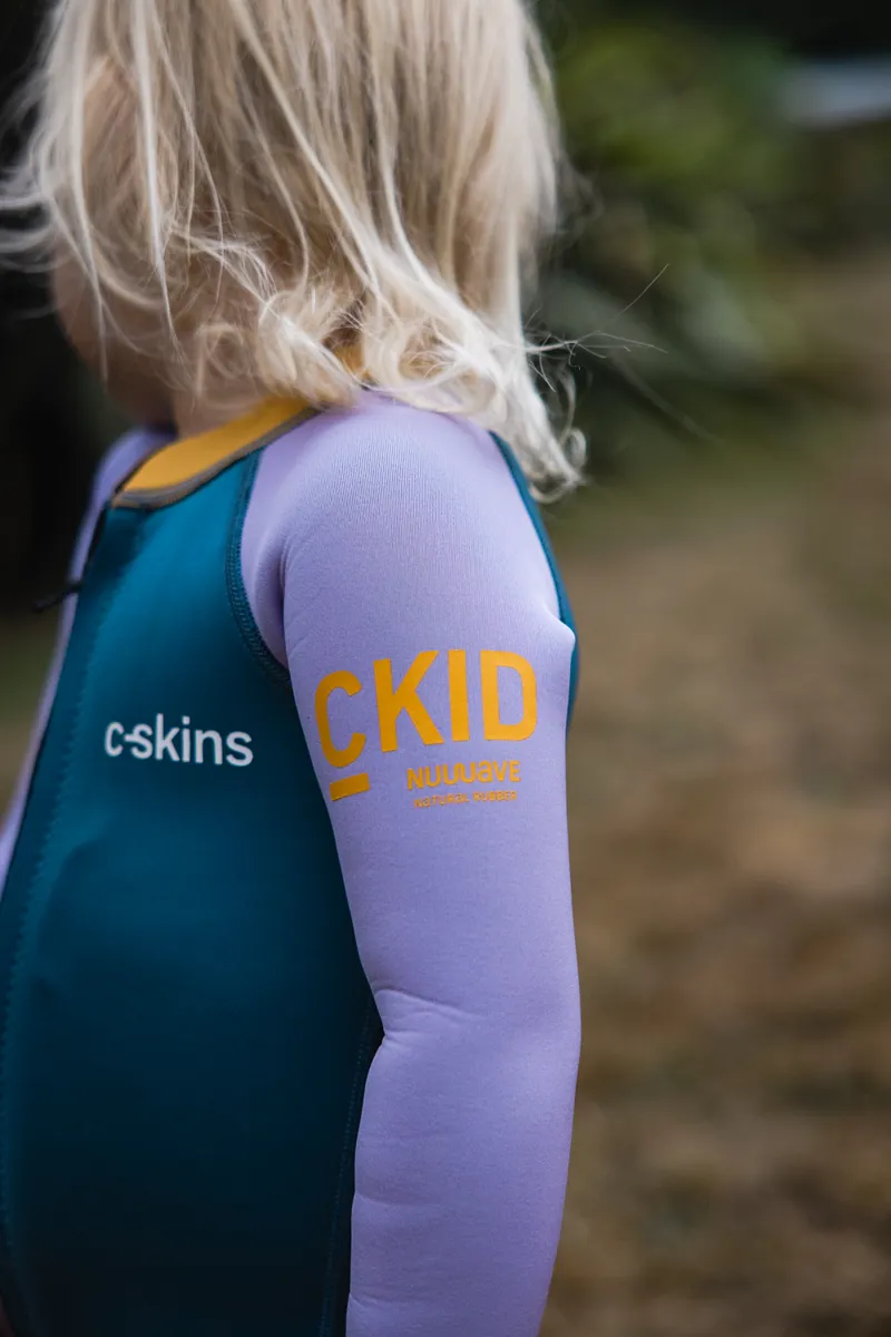 C-Skins NuWave C-Kid Baby Front Zip Steamer Steel Blue/Lilac Wetsuit-5