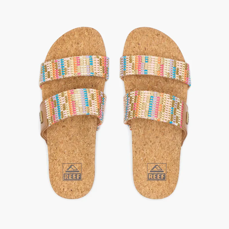 Reef Womens Cushion Vista Beachy Woven Flip Flops-1