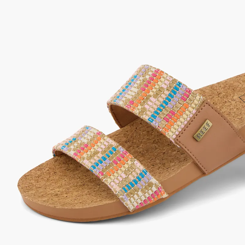 Reef Womens Cushion Vista Beachy Woven Flip Flops-2