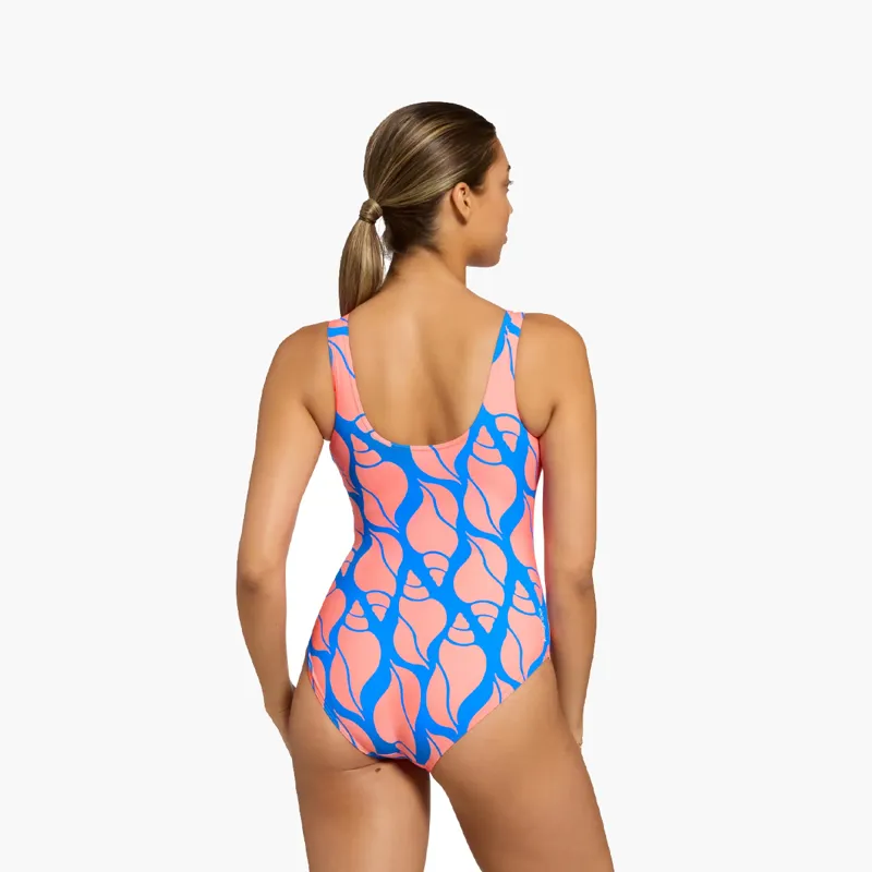 Zoggs Ecofeel Scoopback Silver Lined Swim Suit Curvy Shell-1