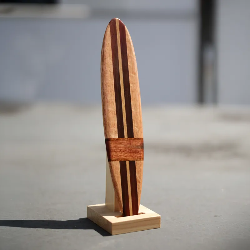 Fin-E-Art Miniature Wooden Surfboard - Longboard 1