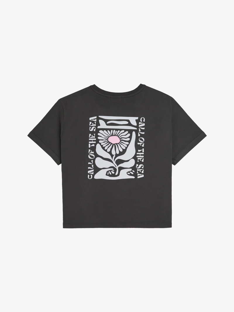 Call Of The Sea Womens Femme Flower Tee Anthracite