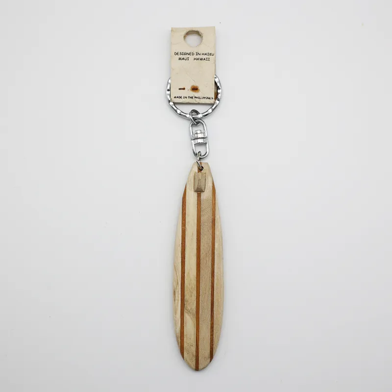 Hawaii Keyring Longboard Triple Stringer Wood