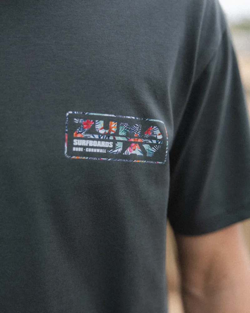 Zuma Jay House Hibiscus Tee Charcoal-1