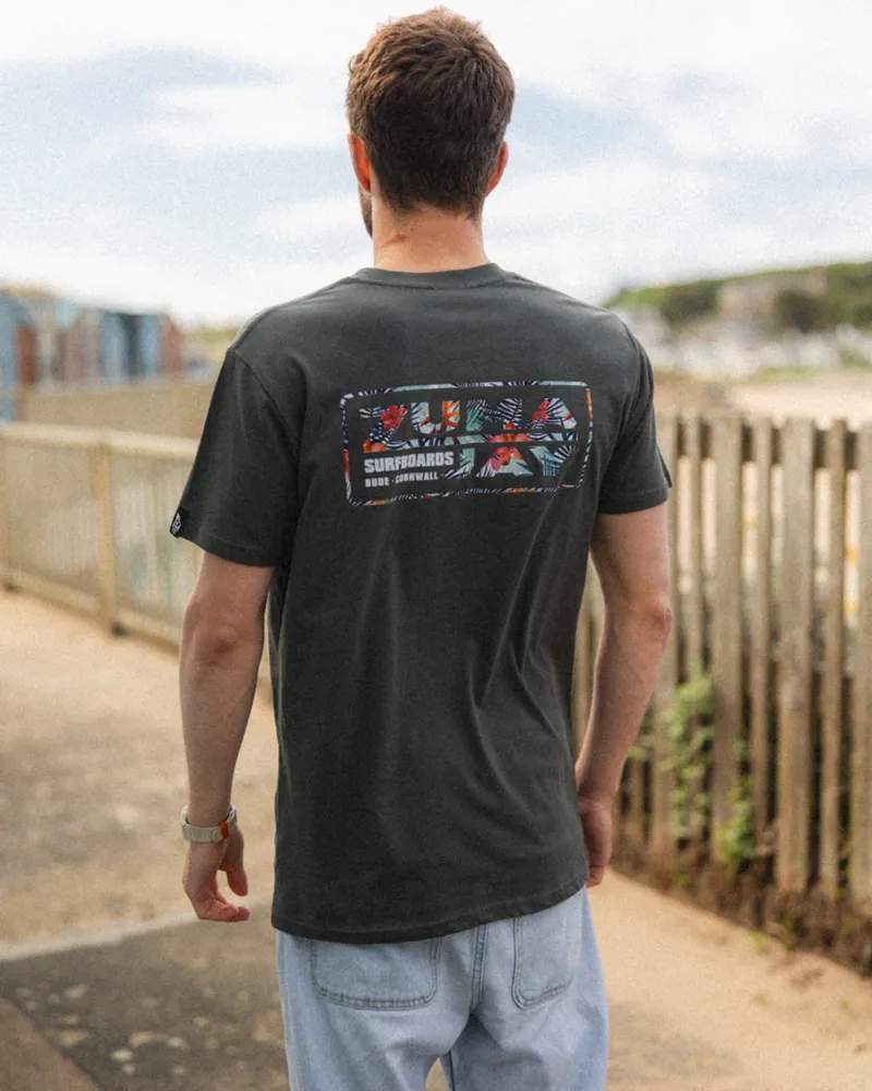 Zuma Jay House Hibiscus Tee Charcoal-2