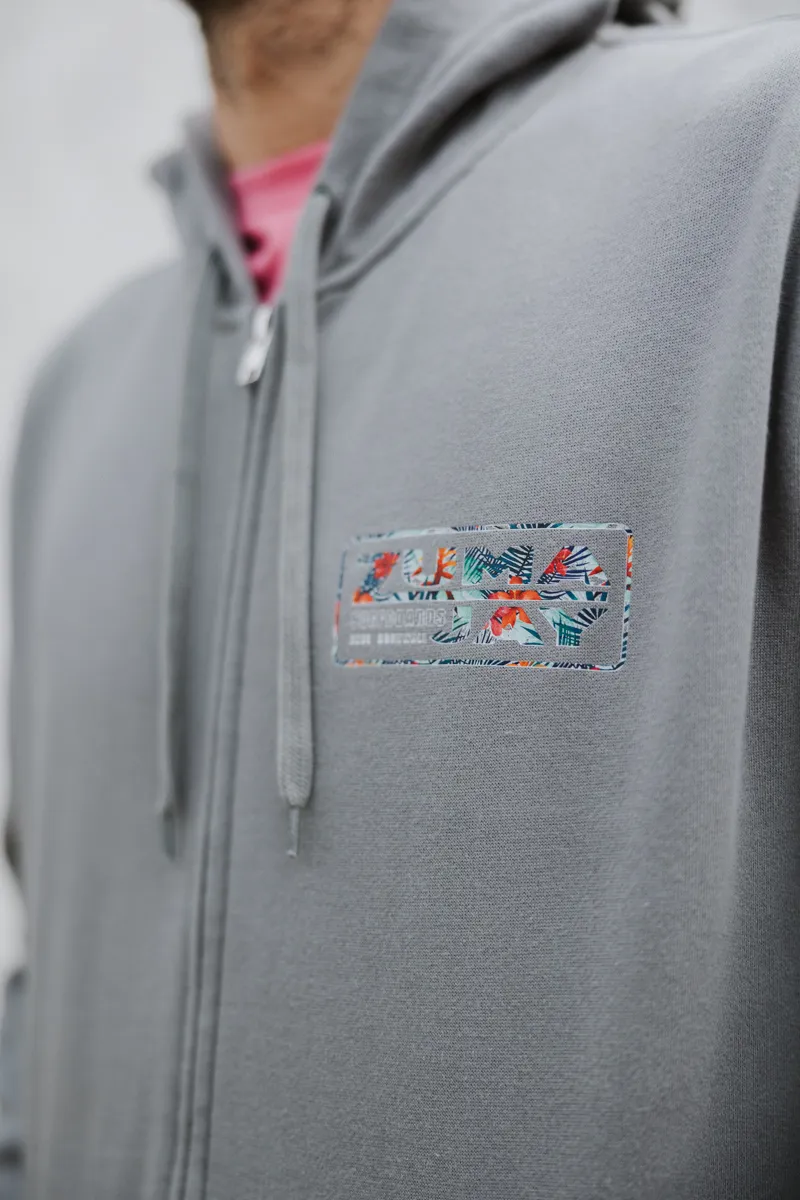 Zuma Jay House Hibiscus Zip Hoody Fossil-1