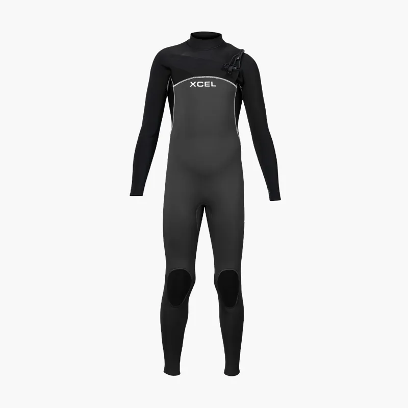 Xcel Junior Comp 4/3 Chest Zip Wetsuit Graphite/Black