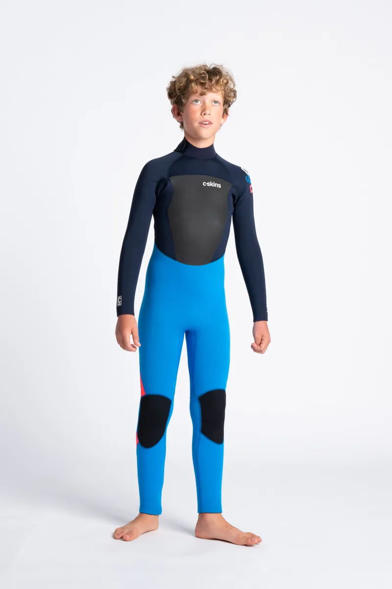 C-Skins Junior Legend 5/4 Back Zip Wetsuit Cyan/Slate