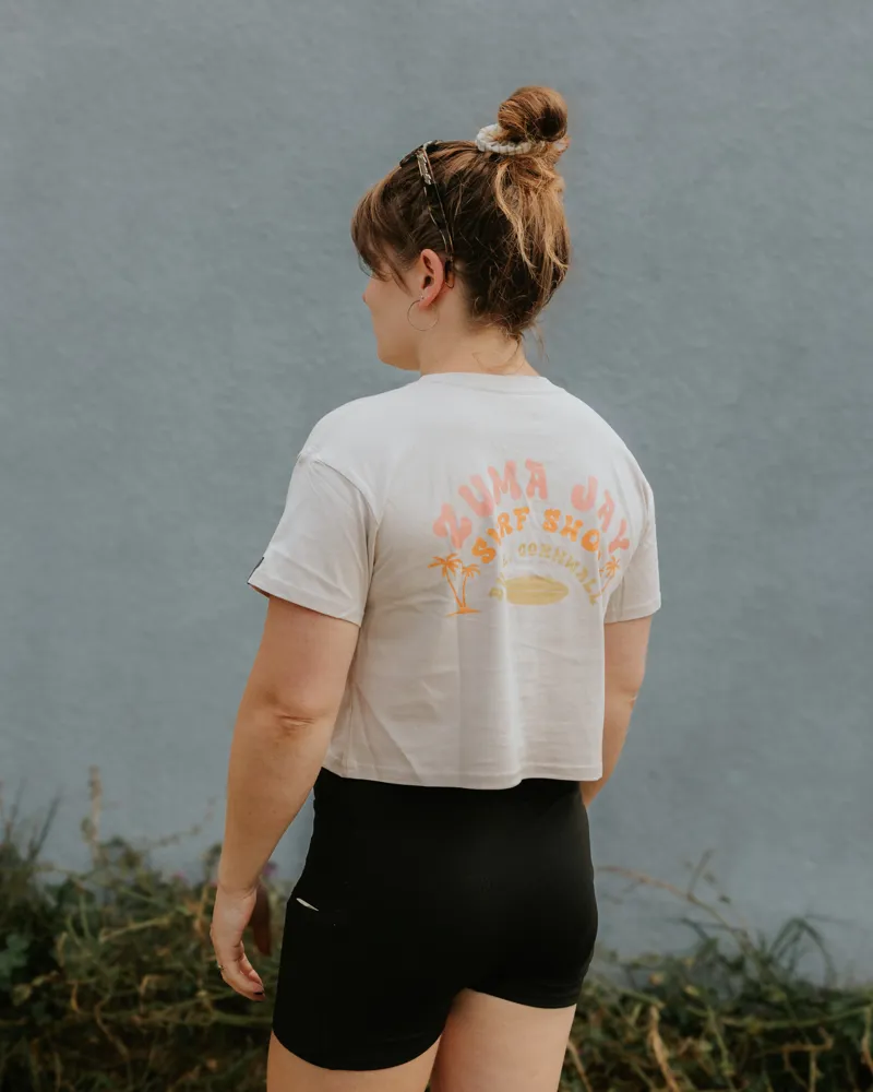 Zuma Jay Womens 2Palms Cropped Tee Bone-5