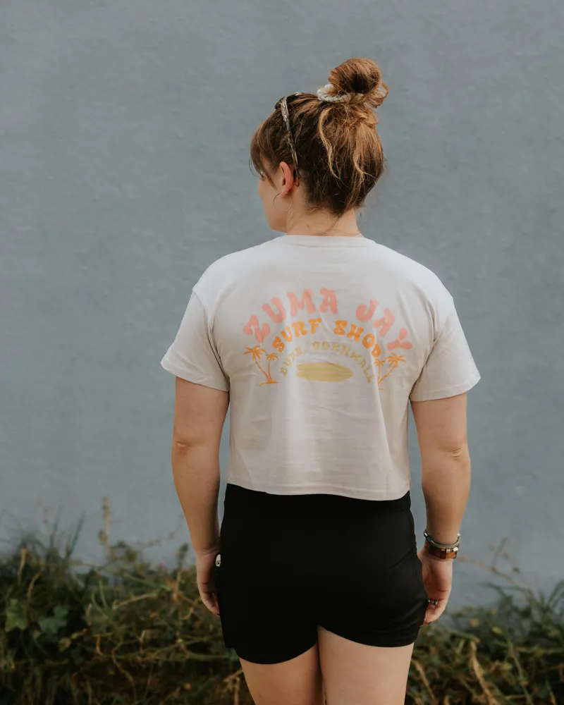 Zuma Jay Womens 2Palms Cropped Tee Bone-1