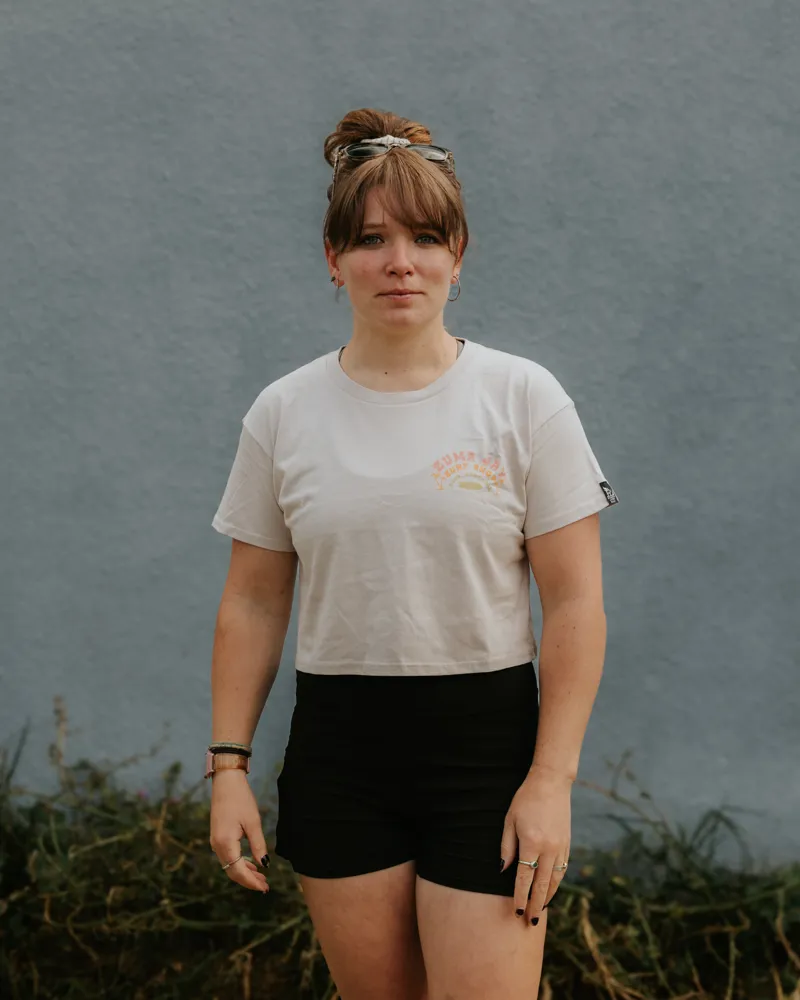 Zuma Jay Womens 2Palms Cropped Tee Bone