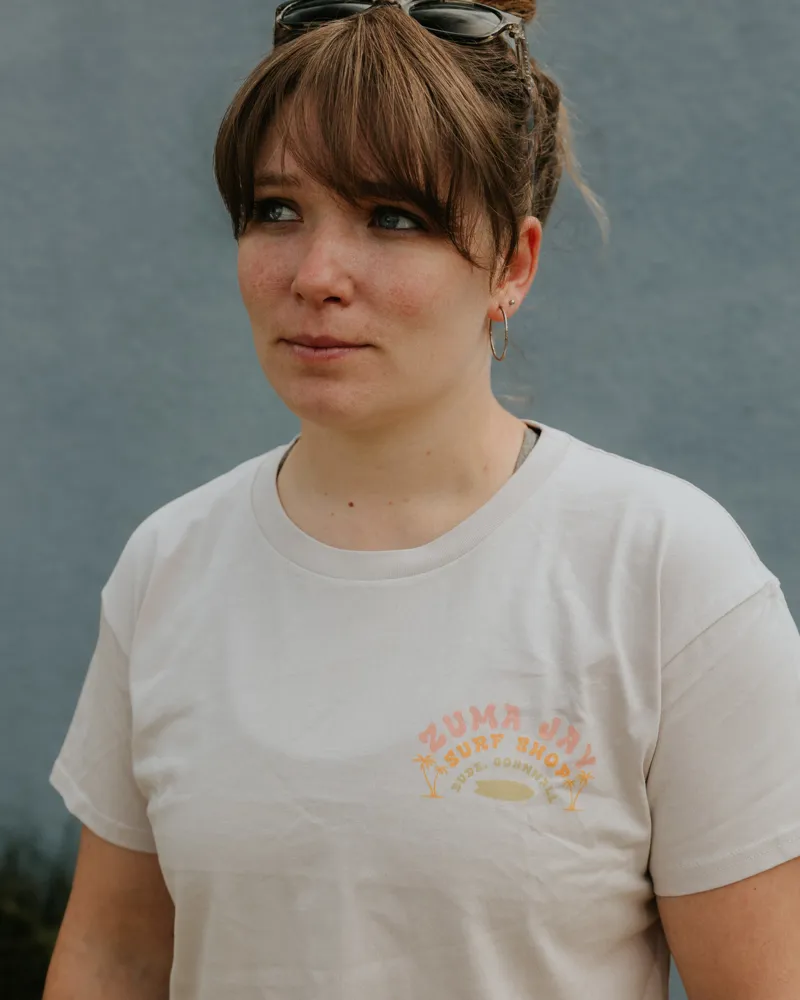 Zuma Jay Womens 2Palms Cropped Tee Bone-3