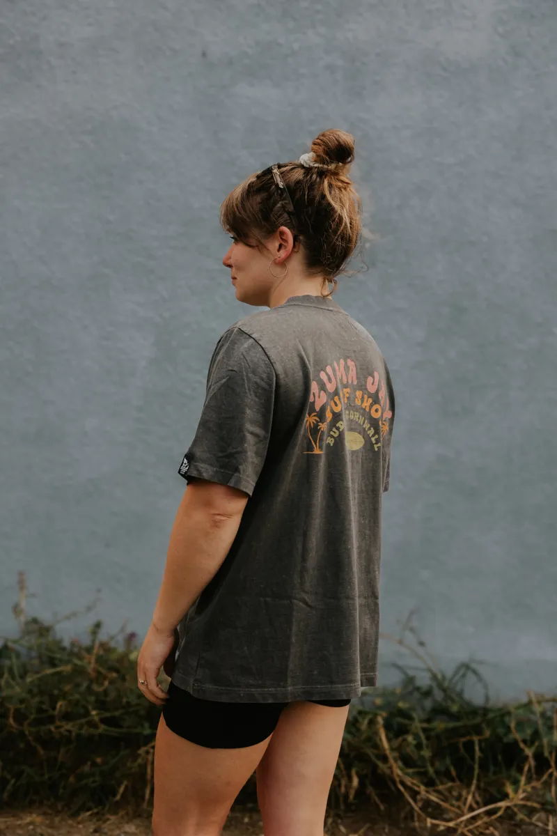 Zuma Jay Womens 2Palms Heavyweight Boxy Tee Coal Stone-3