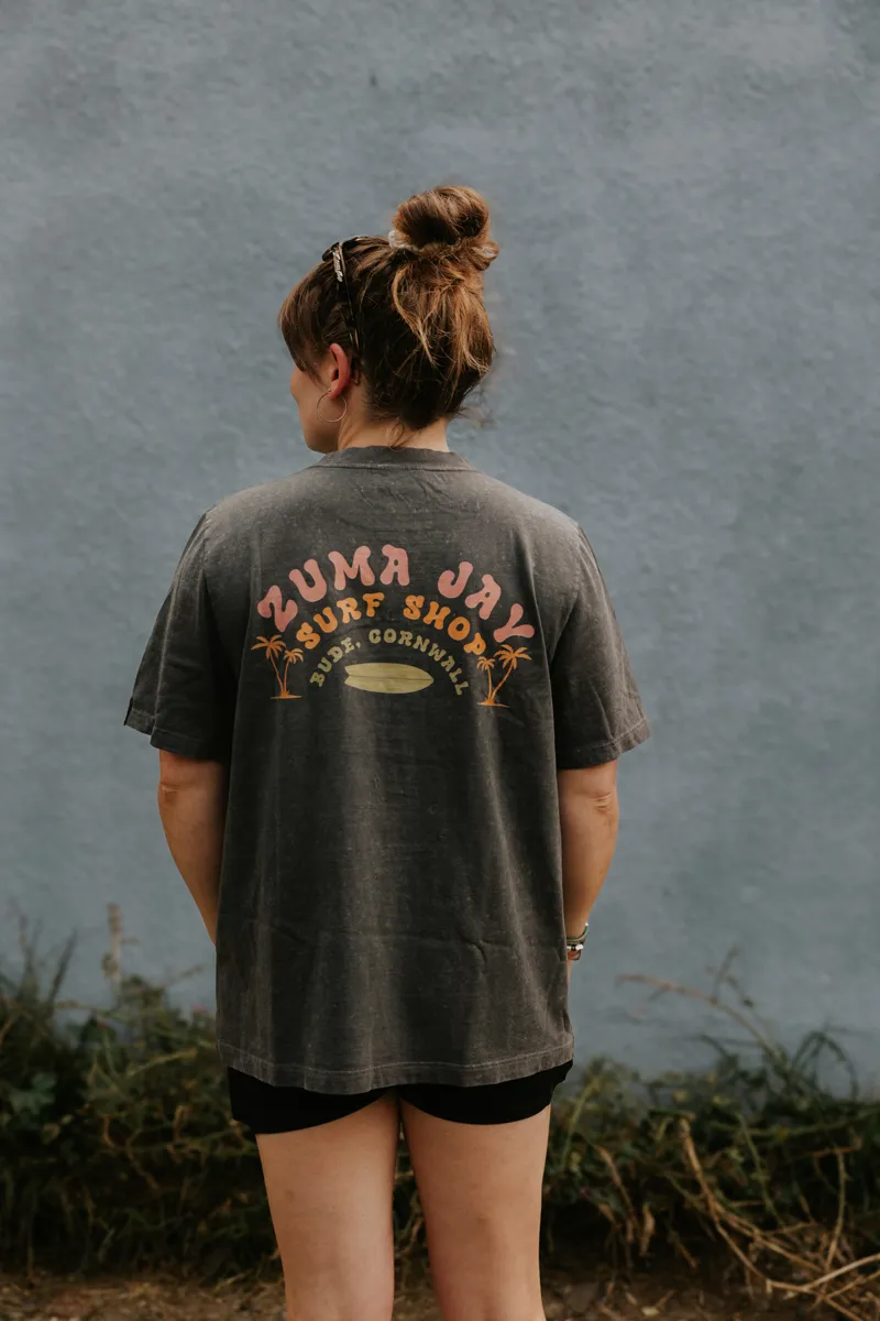 Zuma Jay Womens 2Palms Heavyweight Boxy Tee Coal Stone-1