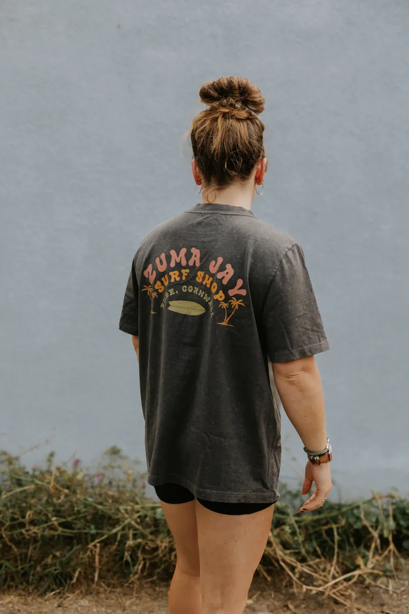 Zuma Jay Womens 2Palms Heavyweight Boxy Tee Coal Stone-4