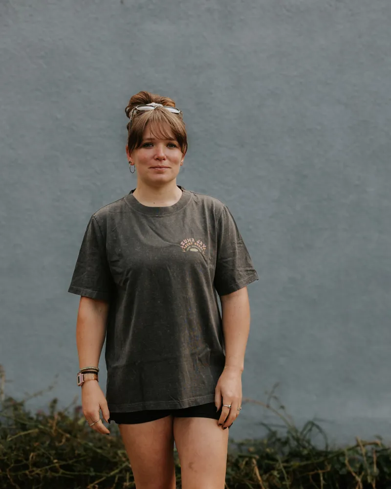 Zuma Jay Womens 2Palms Heavyweight Boxy Tee Coal Stone-2