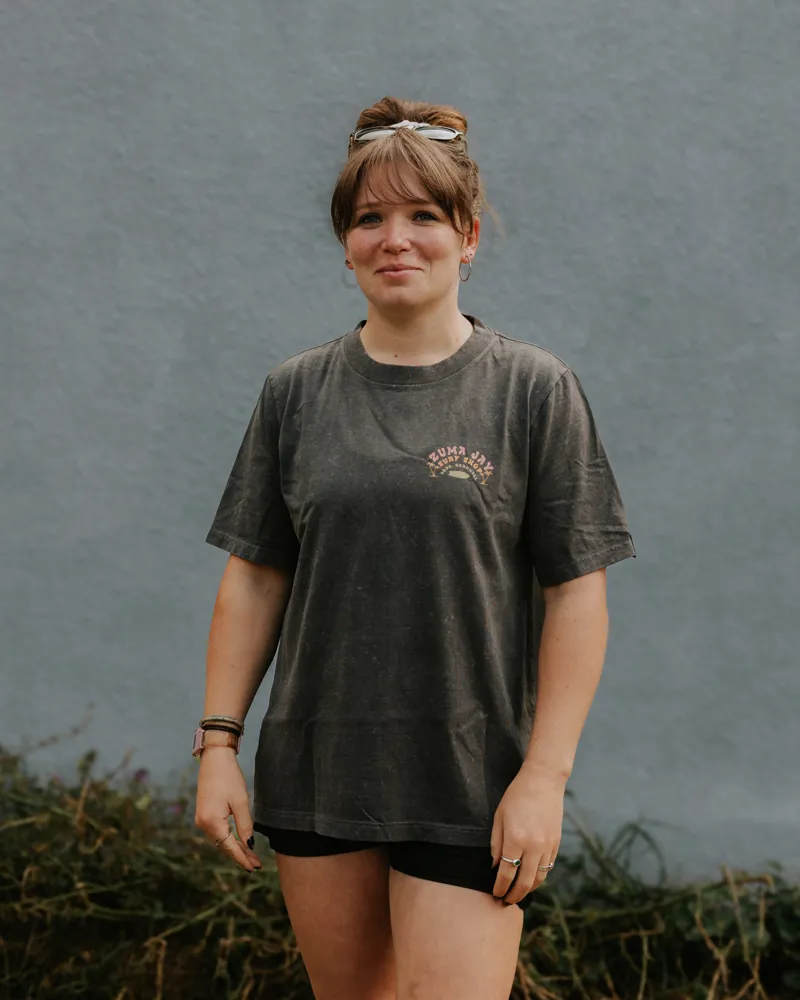 Zuma Jay Womens 2Palms Heavyweight Boxy Tee Coal Stone