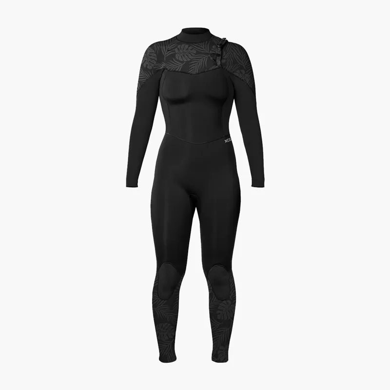 Xcel Womens Comp 4/3 Chest Zip Wetsuit Black Palm