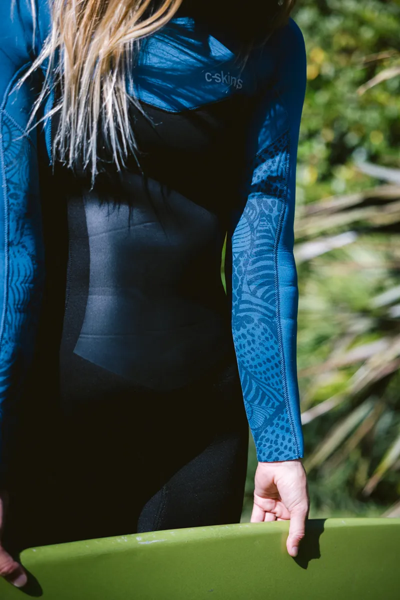 C-Skins Womens NuWave Surflite 3/2 Back Zip Wetsuit Black/Steel Blue-3