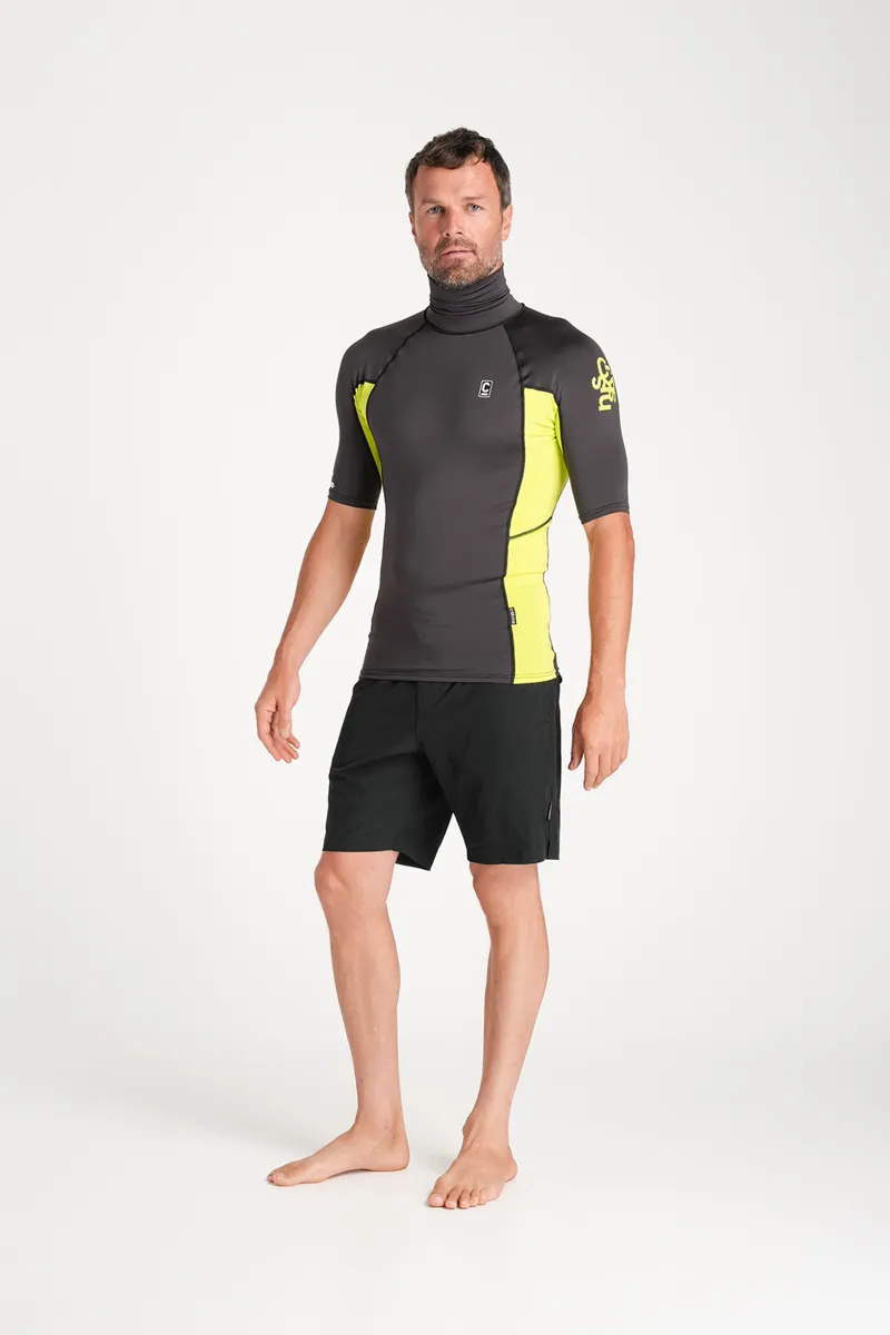 C-Skins NuWave Mens Short Sleeve Rash X Vest Anthracite/Lime