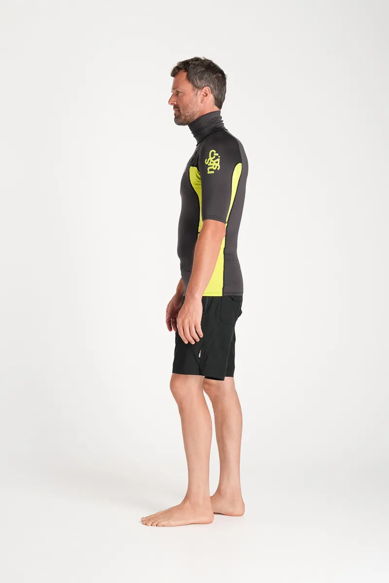 C-Skins NuWave Mens Short Sleeve Rash X Vest Anthracite/Lime-3