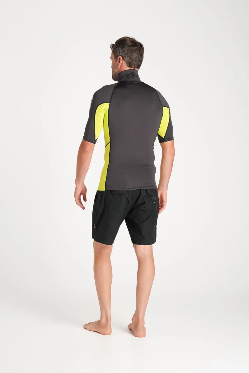 C-Skins NuWave Mens Short Sleeve Rash X Vest Anthracite/Lime-4