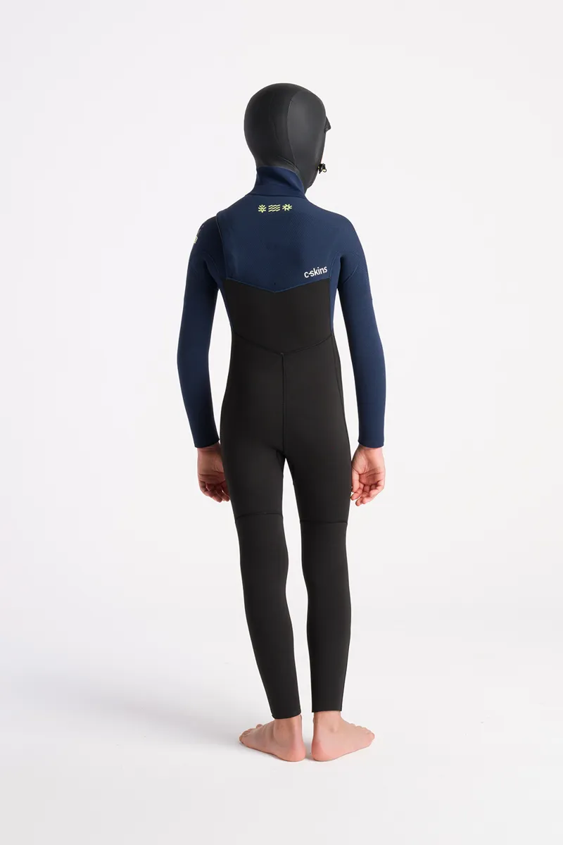 C-Skins NuWave Junior Session 5/4 Hooded Wetsuit Black/Bluestone-6