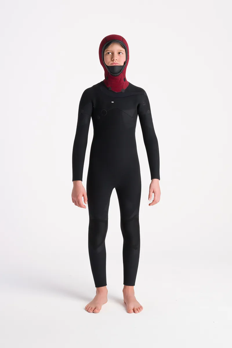 C-Skins NuWave Junior Session 5/4 Hooded Wetsuit Black/Bluestone-5