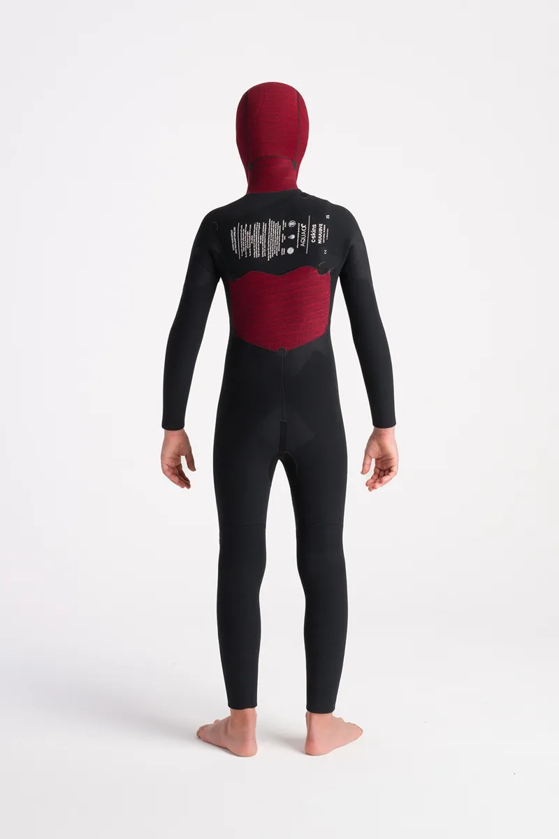 C-Skins NuWave Junior Session 5/4 Hooded Wetsuit Black/Bluestone-1