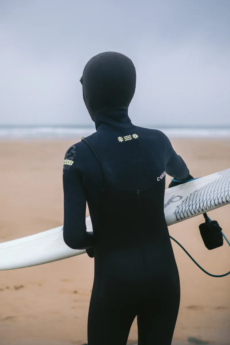 C-Skins NuWave Junior Session 5/4 Hooded Wetsuit Black/Bluestone-3