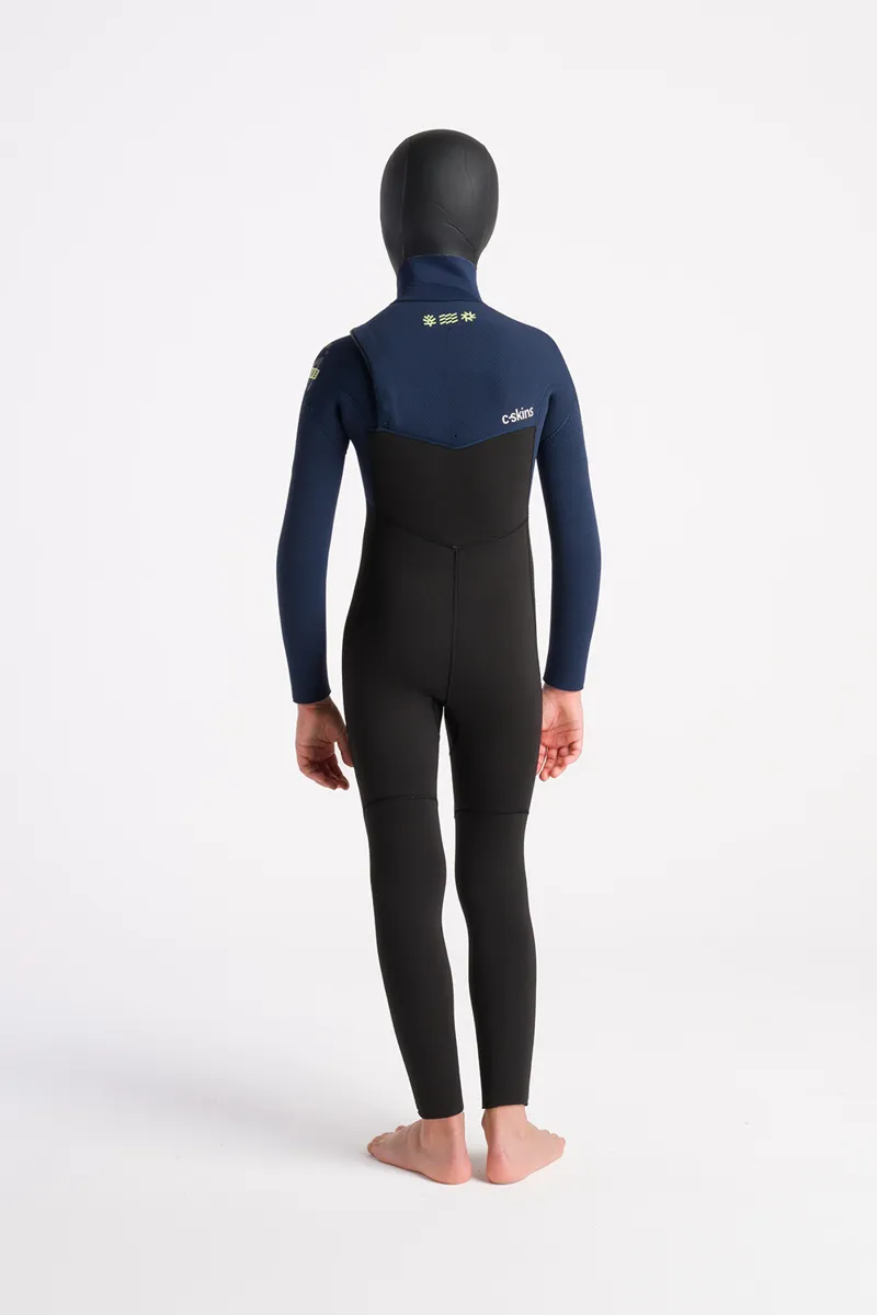 C-Skins NuWave Junior Session 5/4 Hooded Wetsuit Black/Bluestone-4