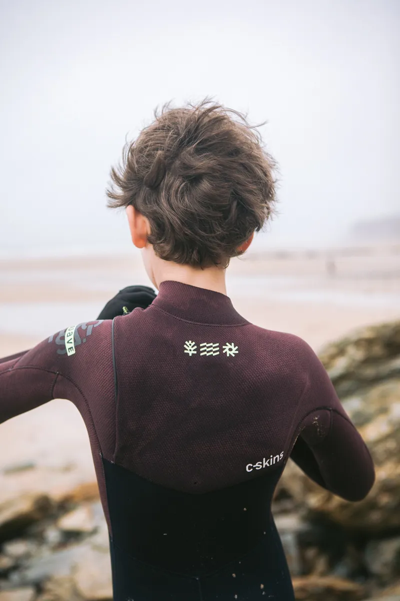 C-Skins NuWave Junior Session 5/4 Chest Zip Wetsuit Rust-5