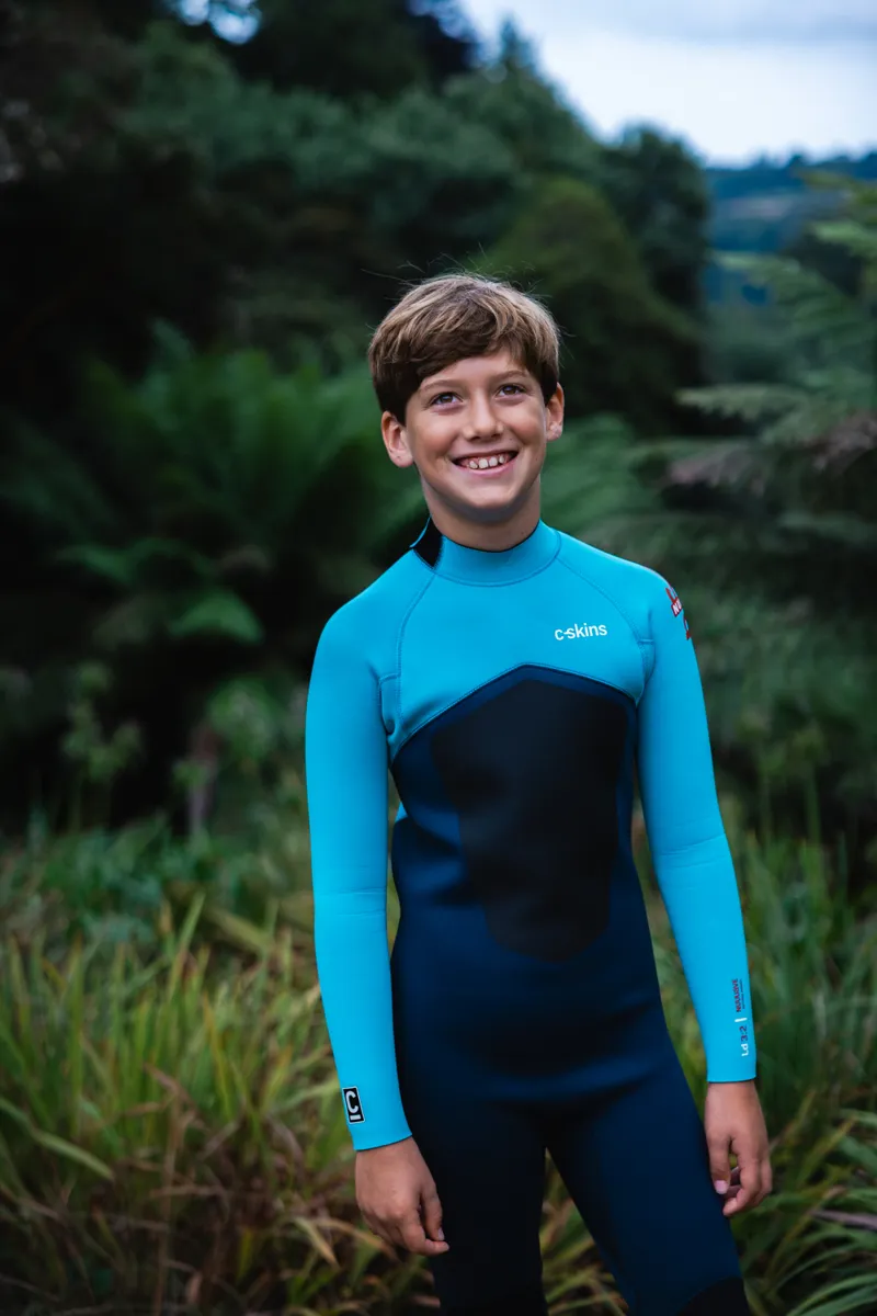 C-Skins Junior NuWave Legend 3/2 Back Zip Wetsuit Bluestone/Blue-4