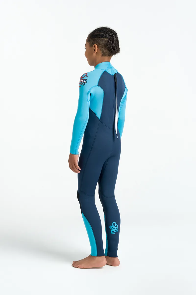C-Skins Junior NuWave Legend 3/2 Back Zip Wetsuit Bluestone/Blue-3