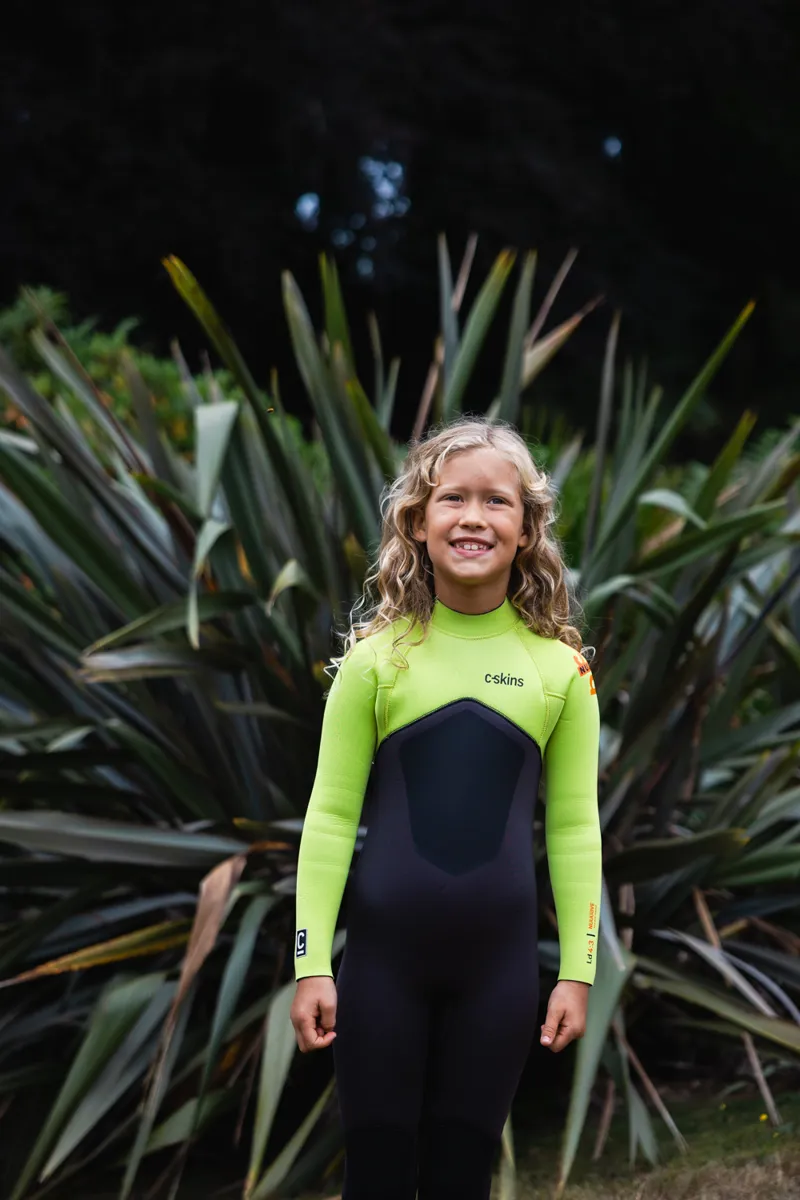 C-Skins NuWave Junior Legend 4/3 Back Zip Wetsuit Meteor/Lime-6