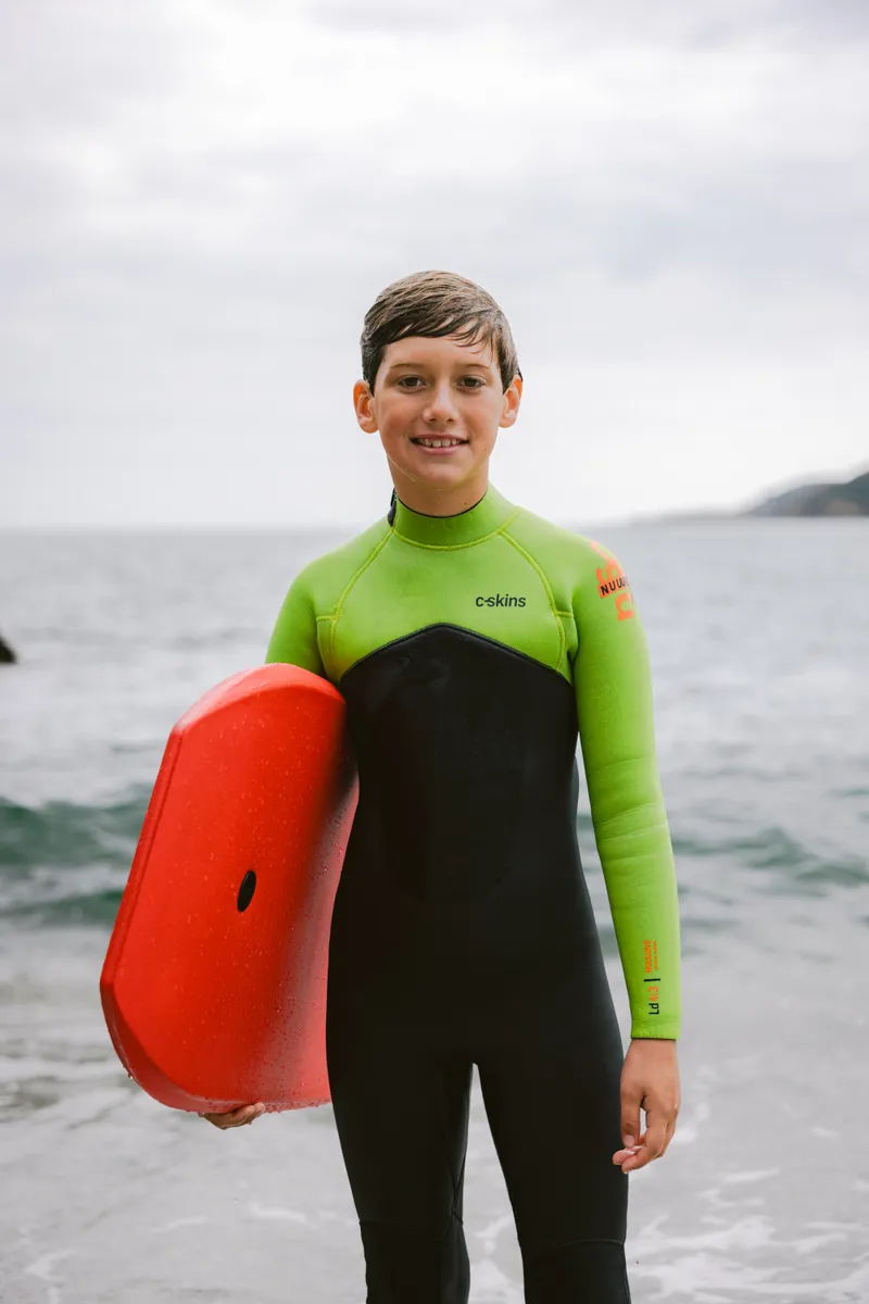 C-Skins NuWave Junior Legend 4/3 Back Zip Wetsuit Meteor/Lime-3