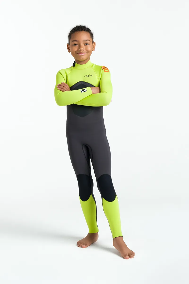 C-Skins NuWave Junior Legend 4/3 Back Zip Wetsuit Meteor/Lime