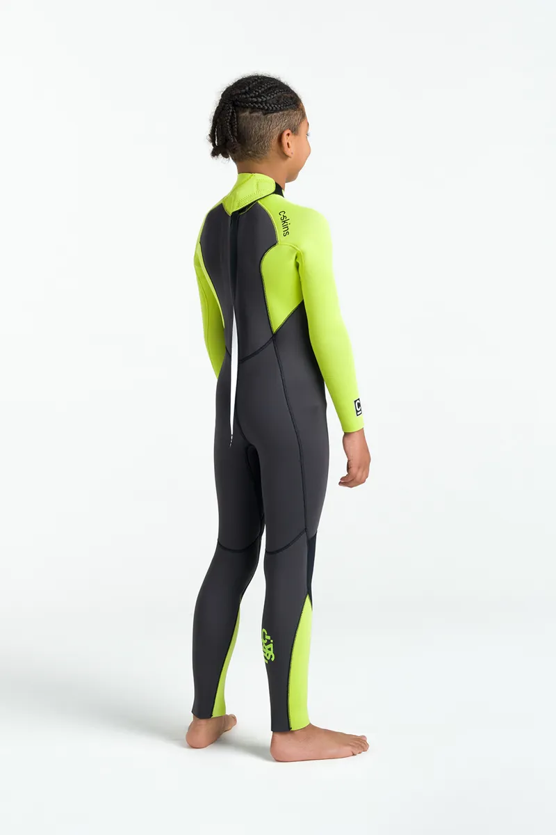 C-Skins NuWave Junior Legend 4/3 Back Zip Wetsuit Meteor/Lime-2