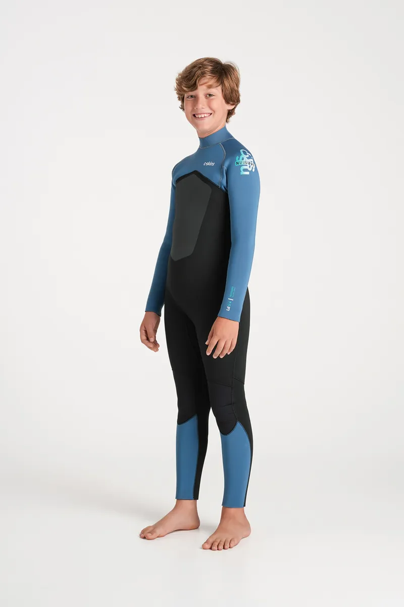C-Skins NuWave Junior Legend 5/4 Back Zip Wetsuit Steel Blue-1