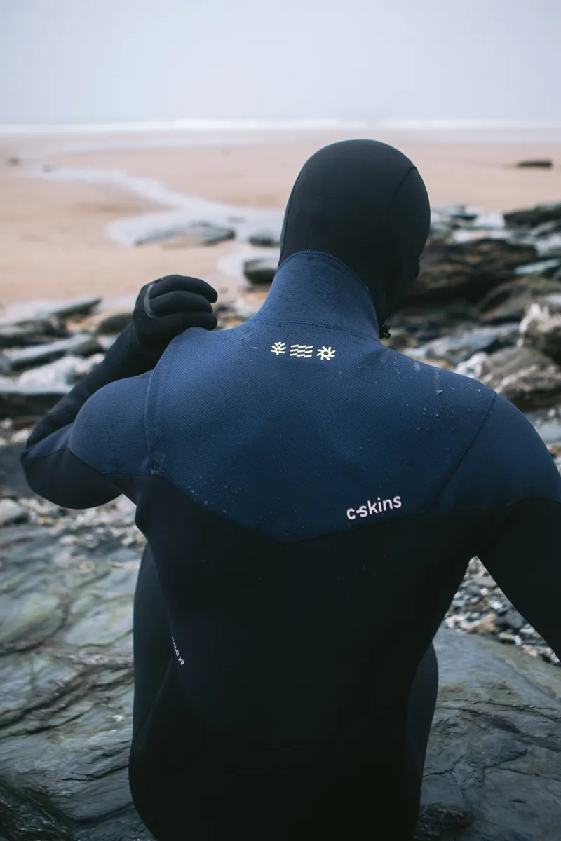 C-Skins NuWave Mens ReWired 5/4 Hooded Wetsuit Black-5