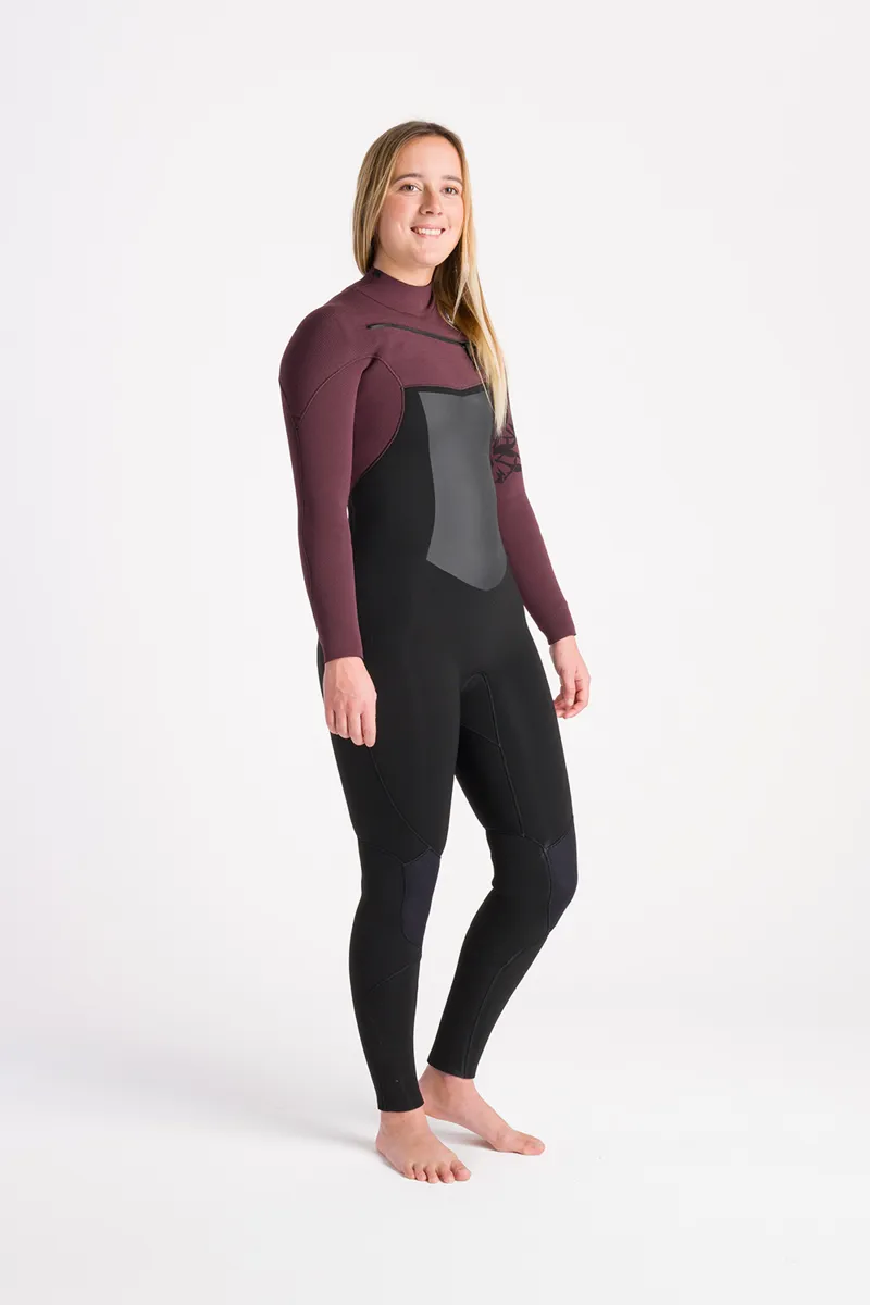 C-Skins Womens NuWave ReWired 5/4 Chest Zip Wetsuit Raven Rust-1
