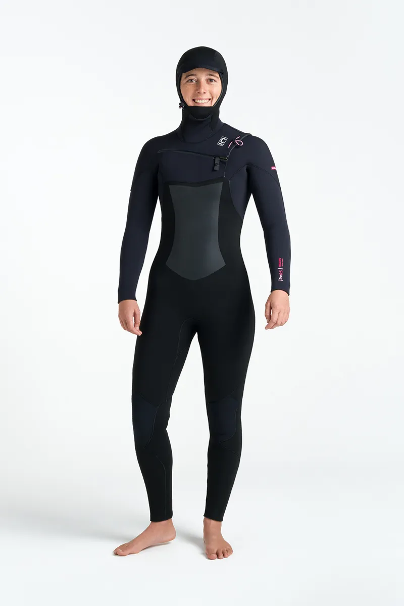 C-Skins Womens NuWave Rewired 6/5 Hooded Wetsuit Black/Rose