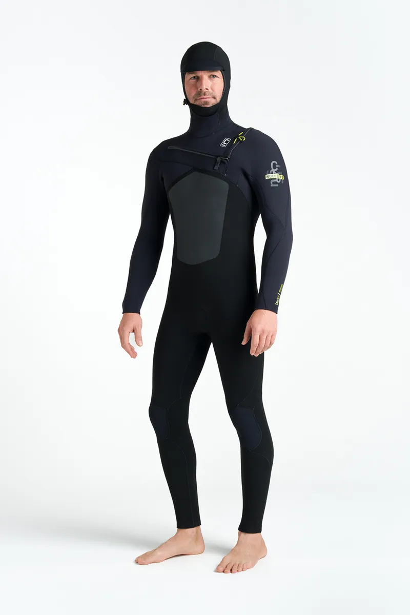 C-Skins NuWave ReWired 6/5 Mens Hooded Wetsuit Black/Lime