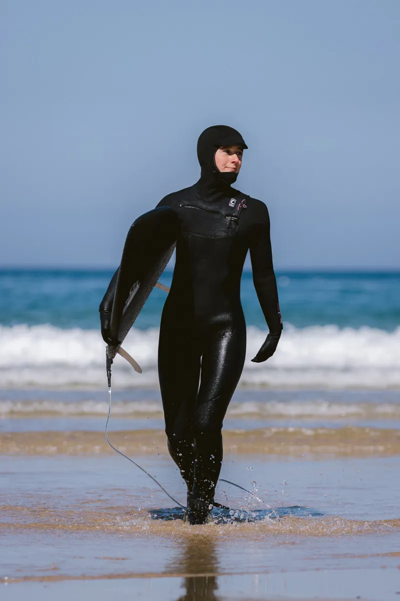 C-Skins Womens NuWave Rewired 6/5 Hooded Wetsuit Black/Rose-7